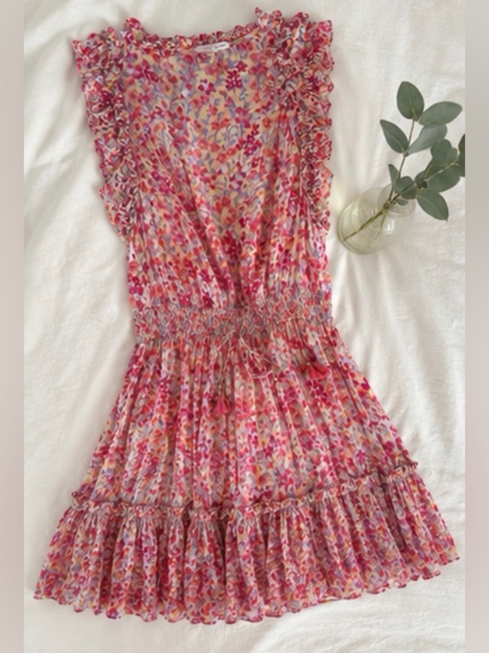 Poupette St. Barth Pink Floral Mini Dress